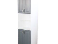 Soldat 60 cu 4 usi cu spatiu cuptor Zebra MDF gri dungi